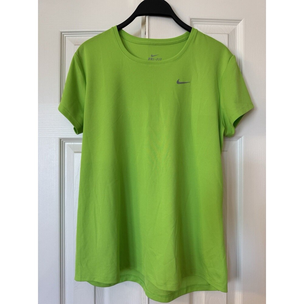 Nike Women’s Large Dri-Fit T-Shirt Running Green - Picture 2 of 5